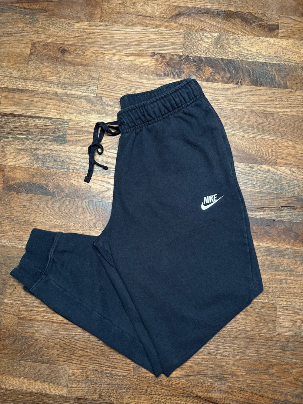 Nike Black Kids Jogger Sweatpants with White Logo